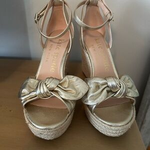 Kate Spade Metallic Gold Wedge Sandals
